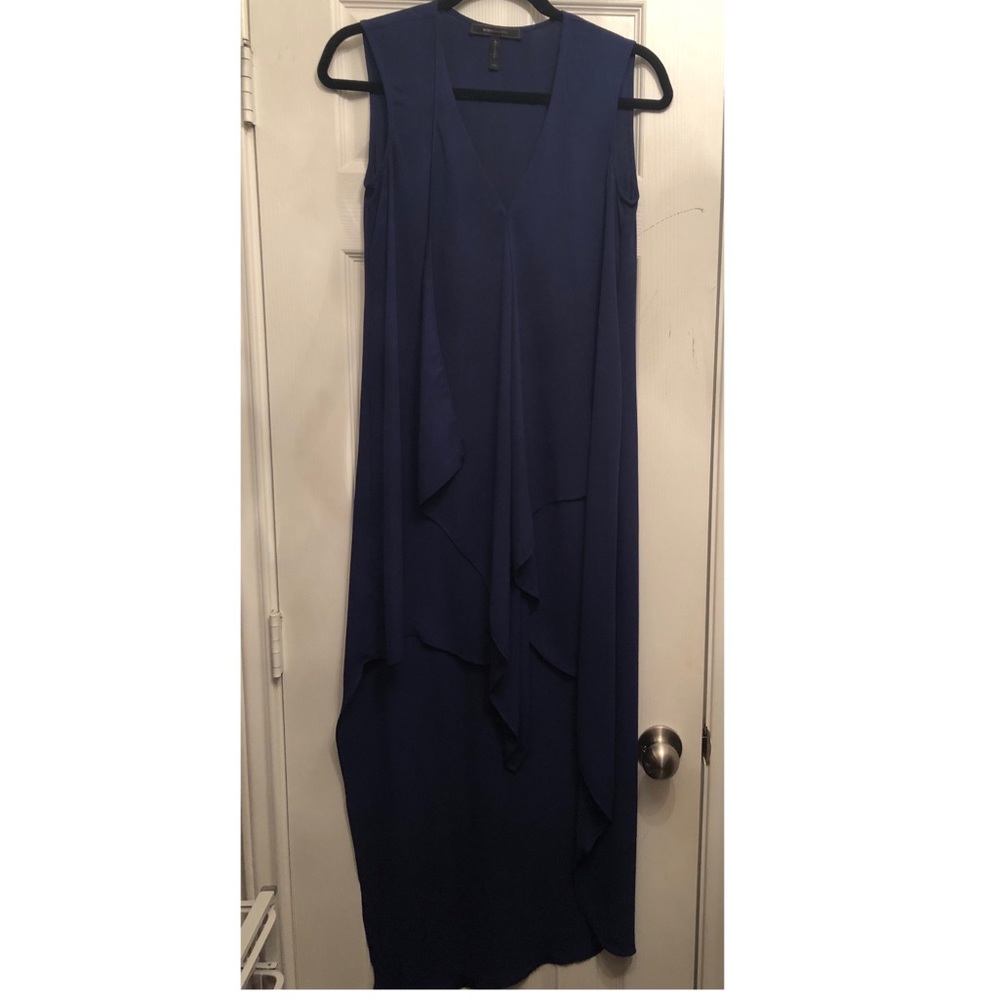 BCBG MaxAzria high low blue dress